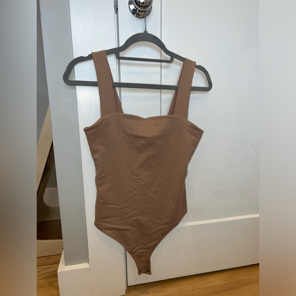 Tan Abercrombie Square Neck Body Suit